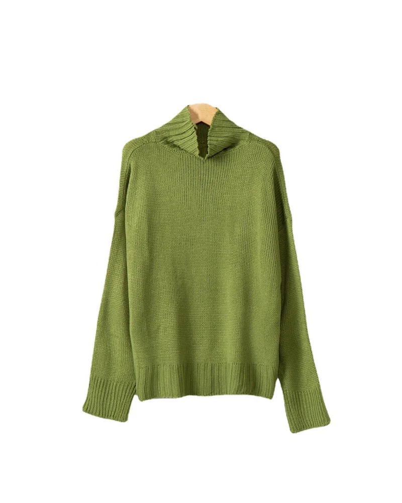 Damen Rollkragen-Pullover aus Grobstrick mit Oversize-Schnitt Nord Taschen
