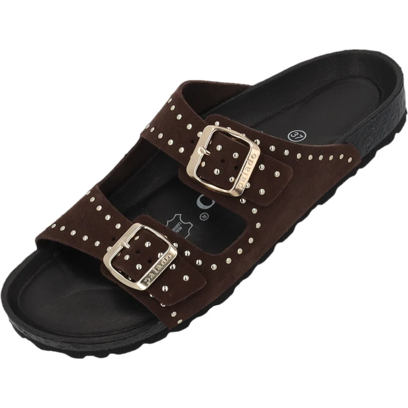 Elaha Rivet Velours Premium Leather Dunkelbraun
