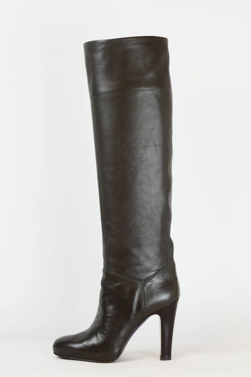 Stiefel Leder grau