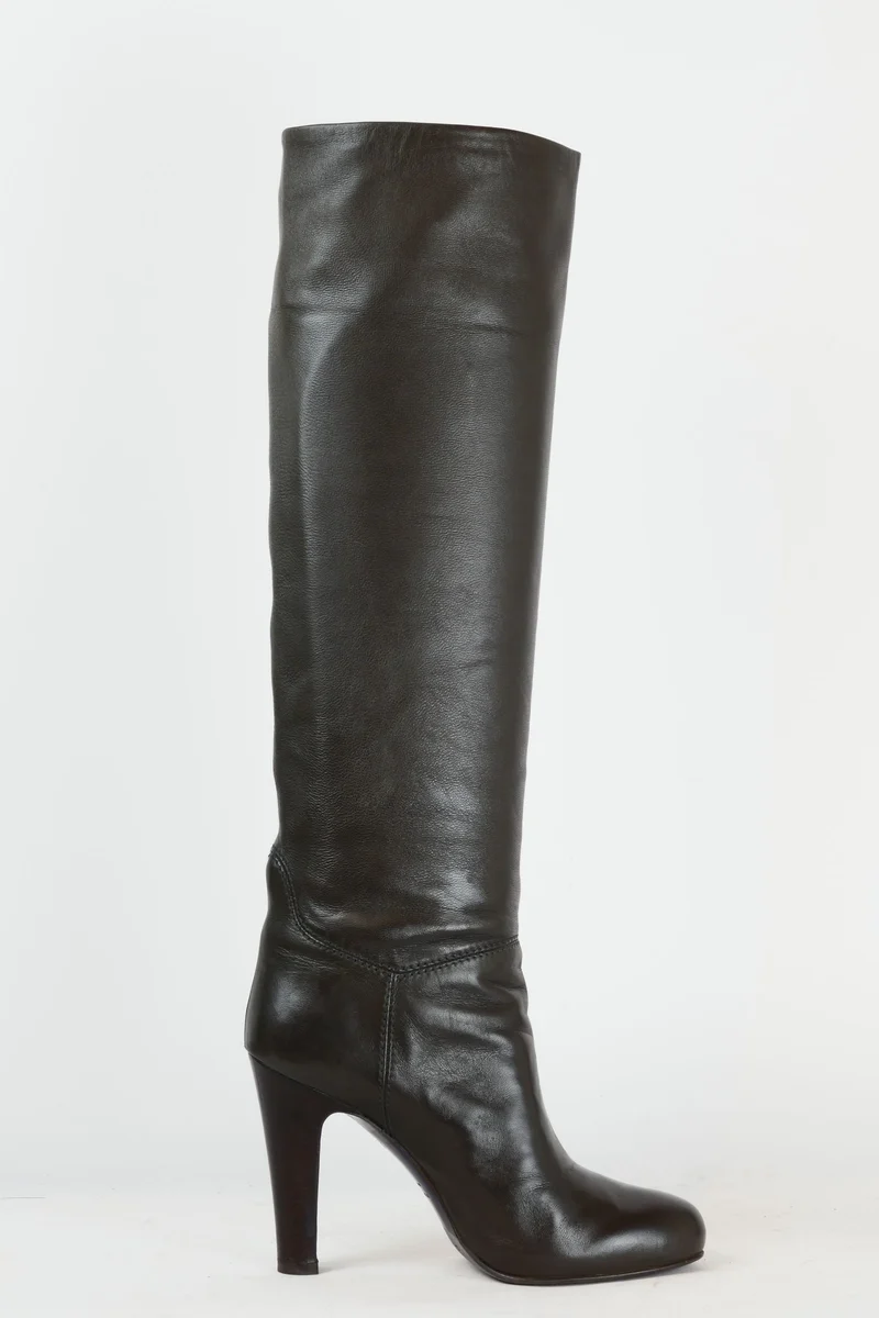Stiefel Leder grau
