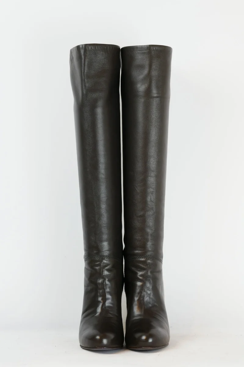 Stiefel Leder grau