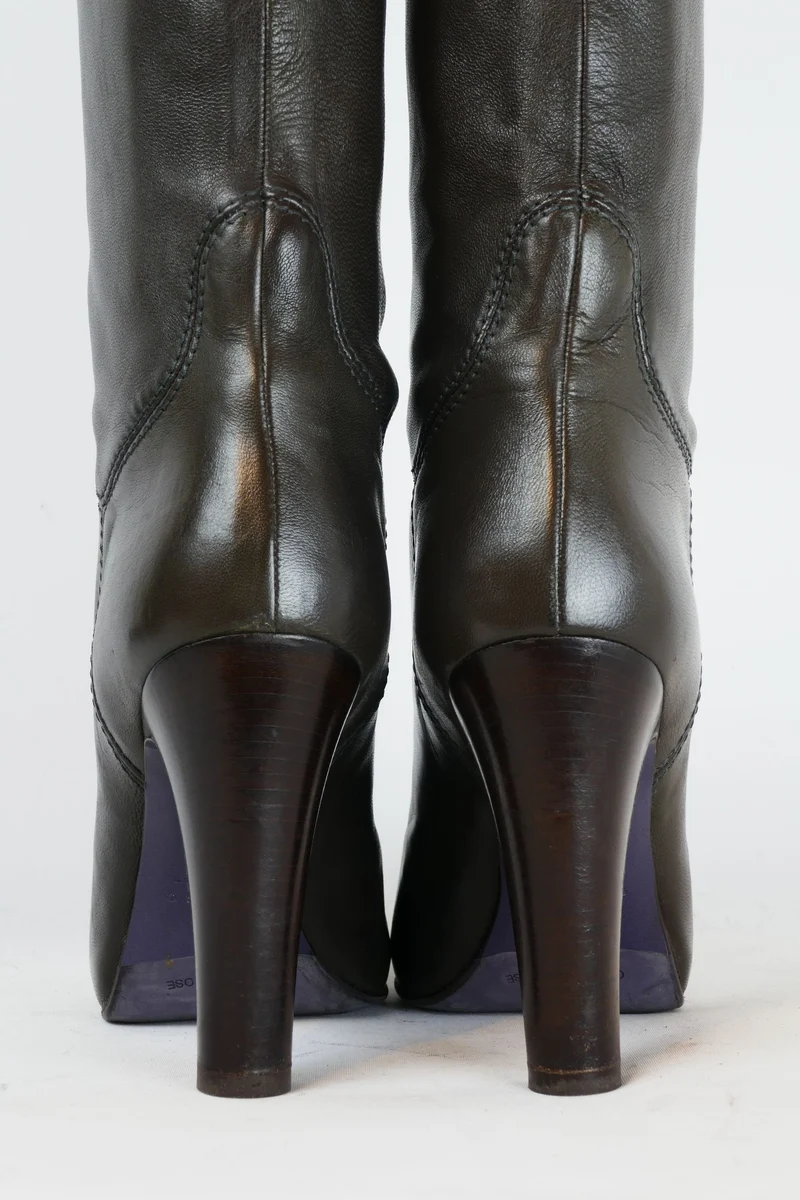Stiefel Leder grau