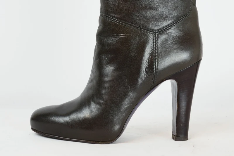 Stiefel Leder grau