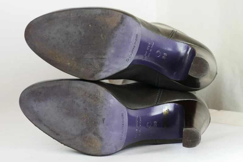 Stiefel Leder grau