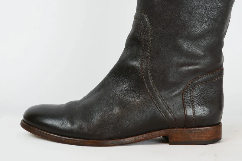 Overknees Leder dunkelbraun