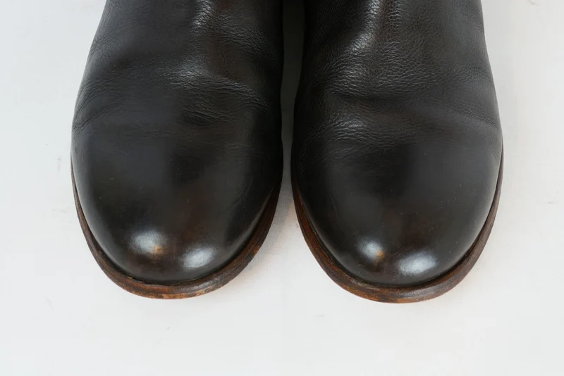 Overknees Leder dunkelbraun