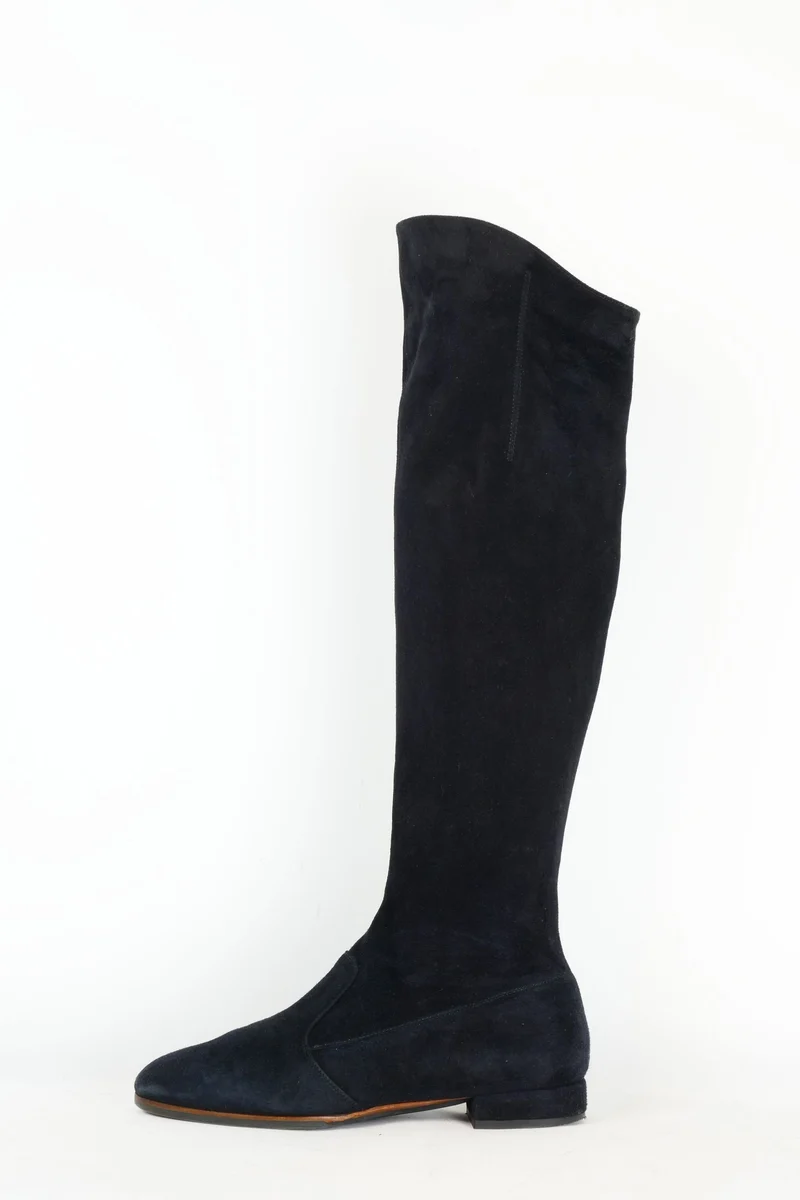 Stiefel Wildleder blau
