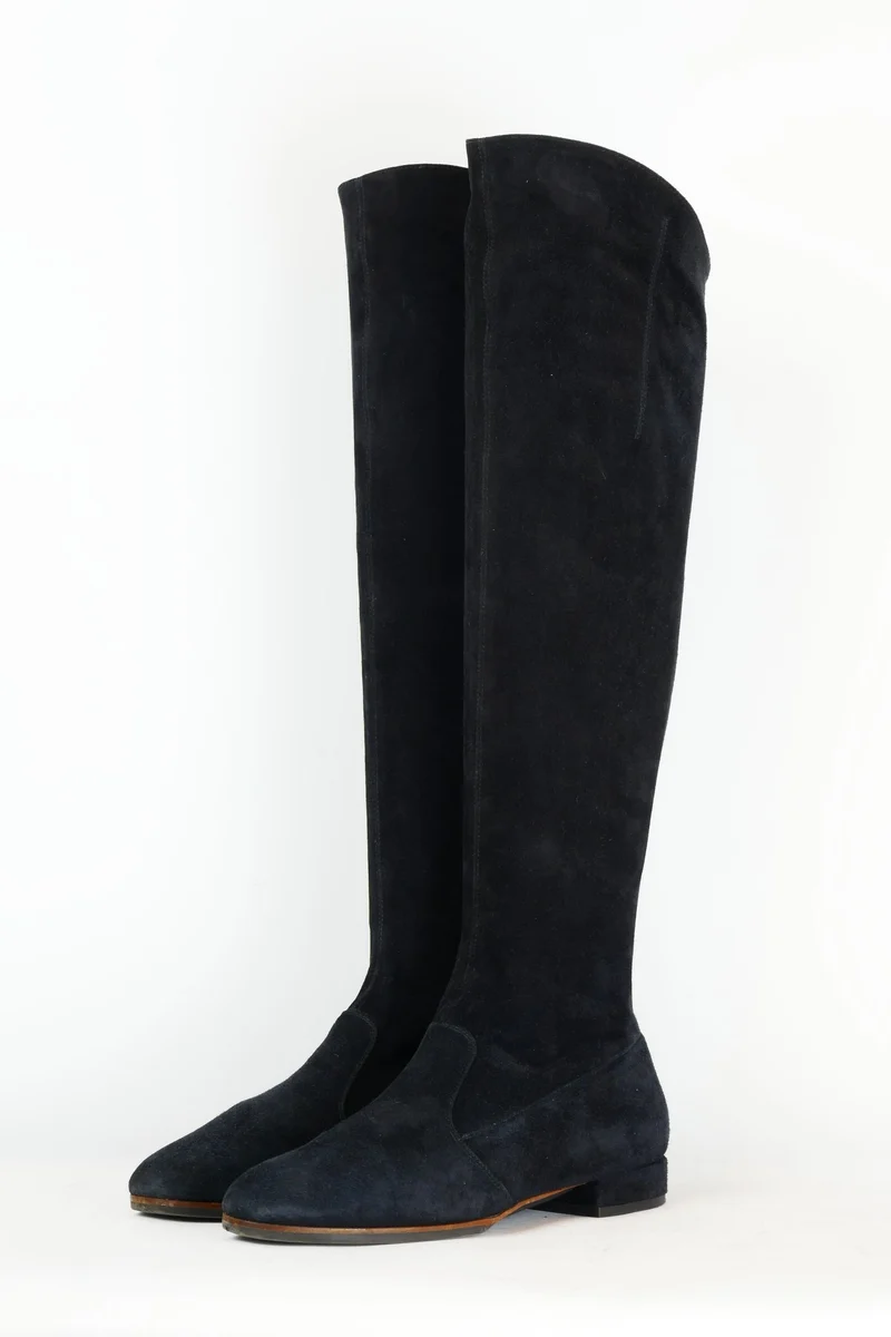 Stiefel Wildleder blau