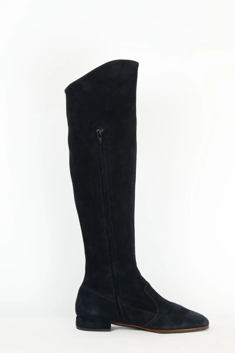 Stiefel Wildleder blau