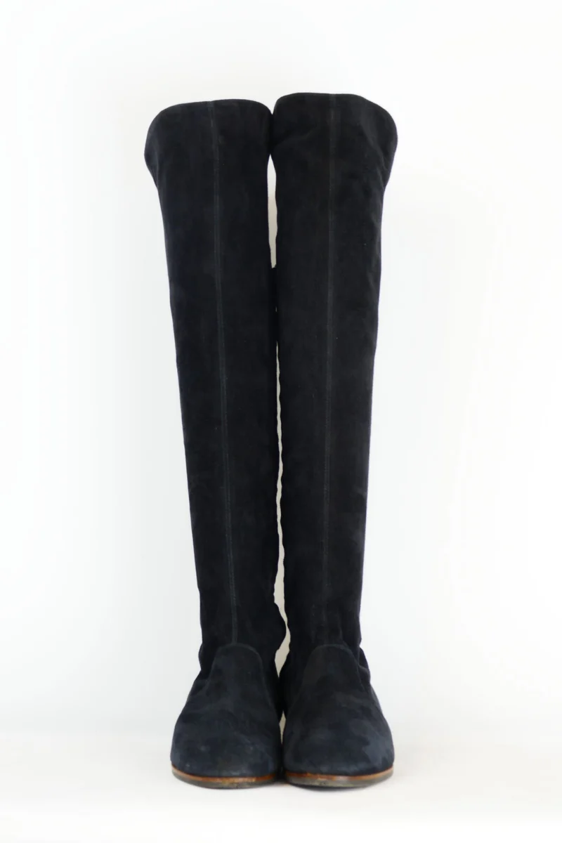 Stiefel Wildleder blau