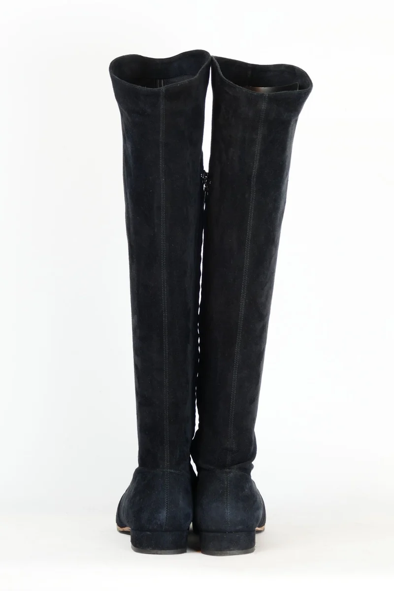 Stiefel Wildleder blau