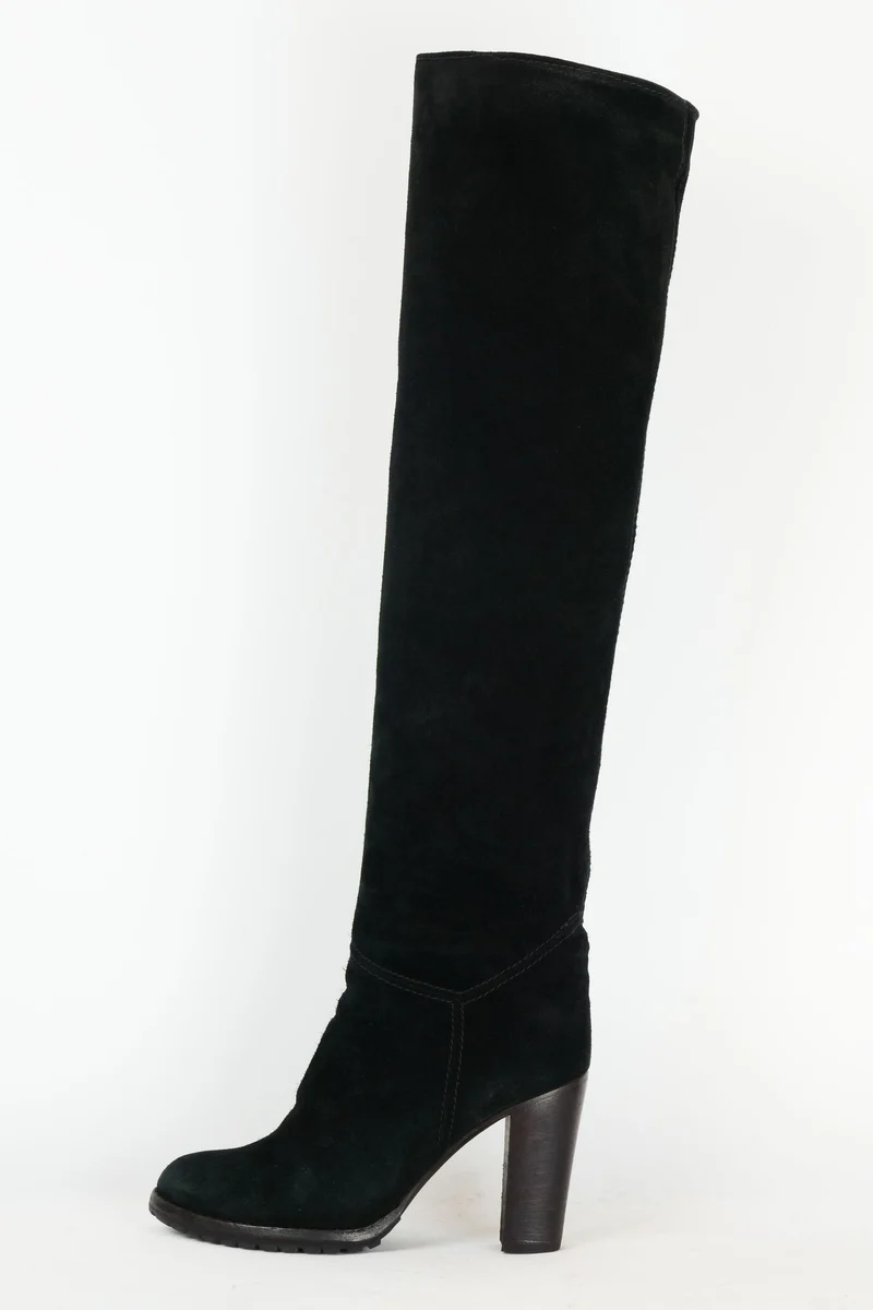 Hohe Stiefel Wildleder schwarz