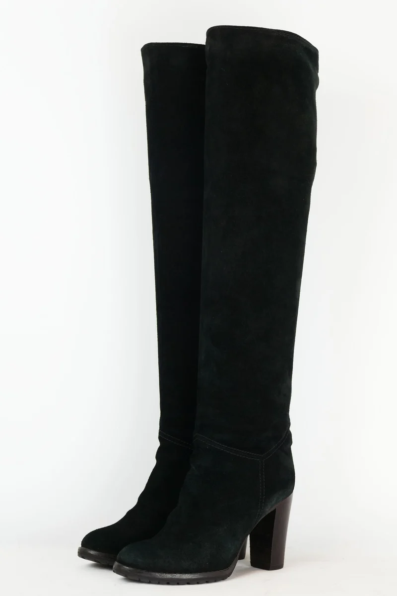 Hohe Stiefel Wildleder schwarz