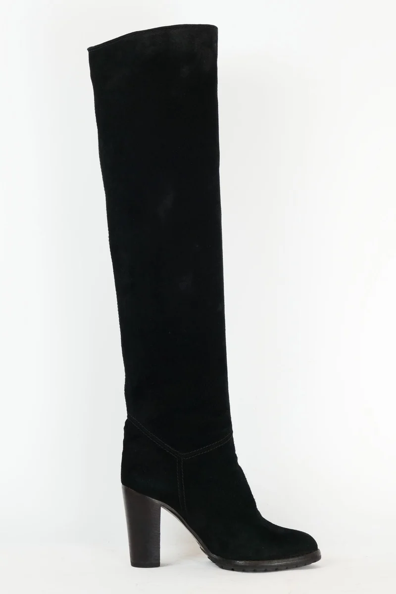 Hohe Stiefel Wildleder schwarz