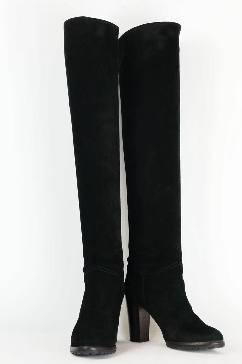 Hohe Stiefel Wildleder schwarz