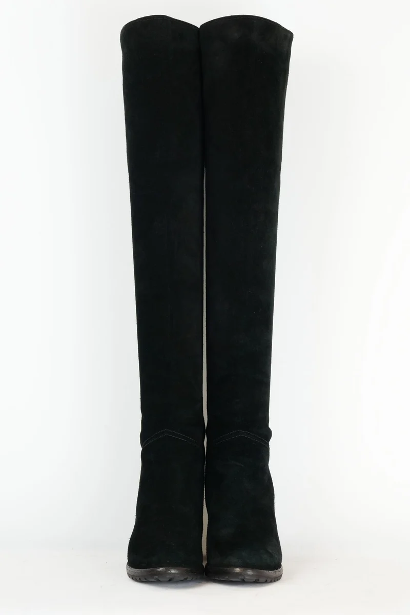 Hohe Stiefel Wildleder schwarz