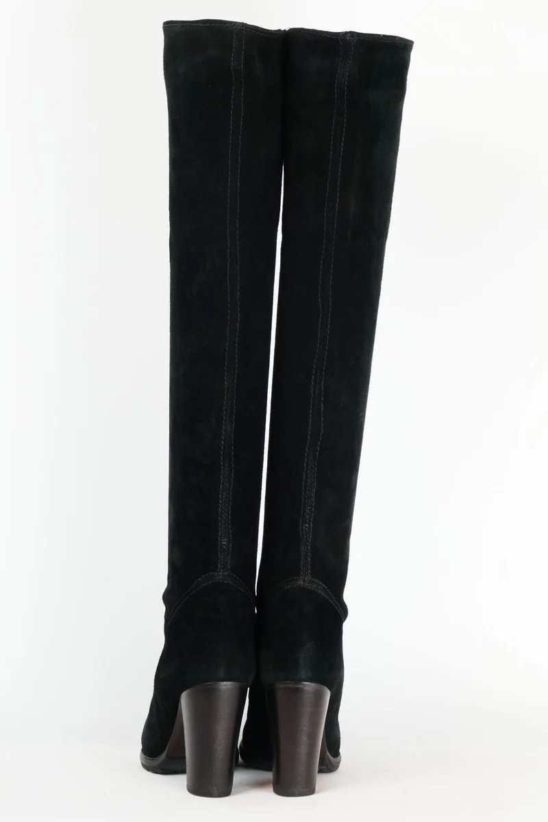 Hohe Stiefel Wildleder schwarz