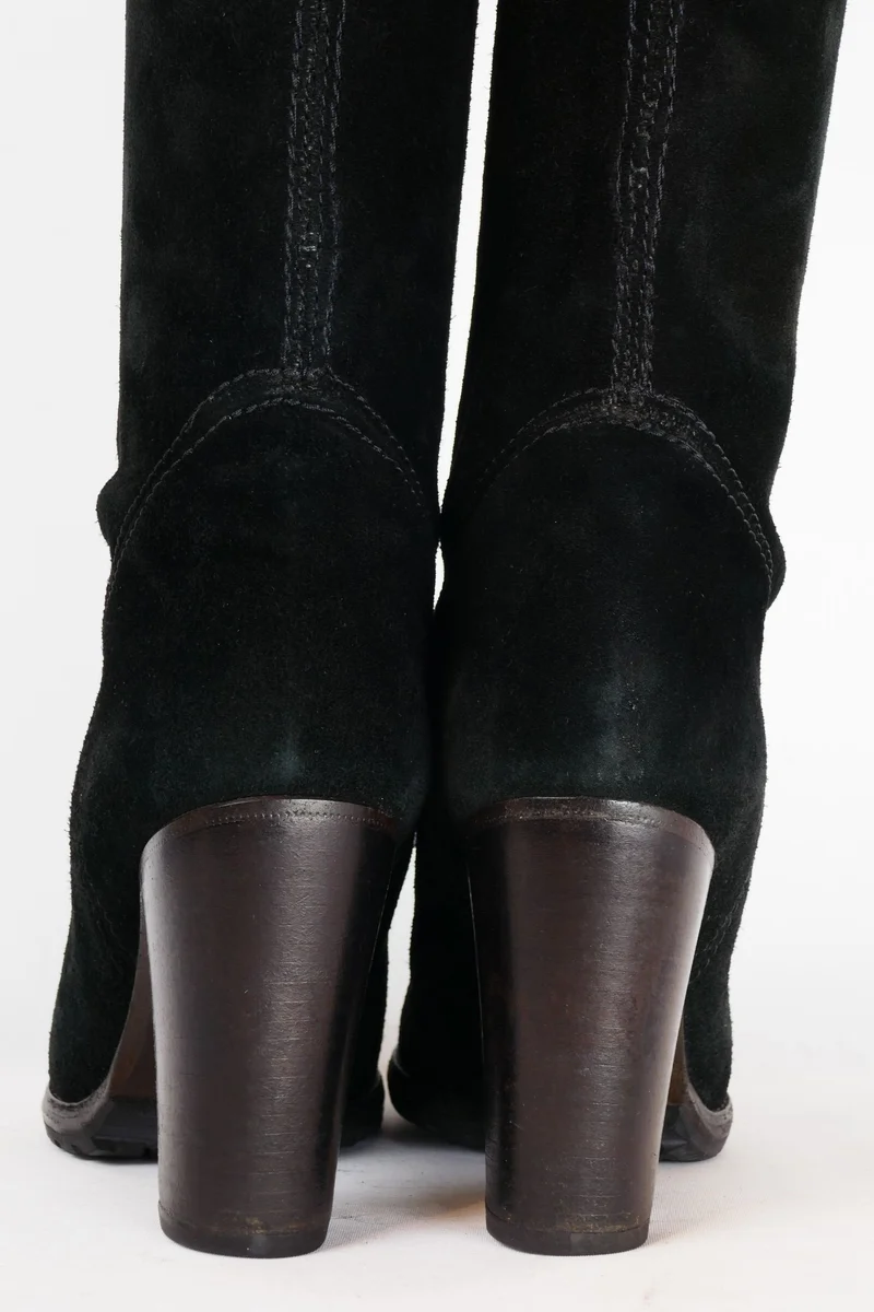 Hohe Stiefel Wildleder schwarz