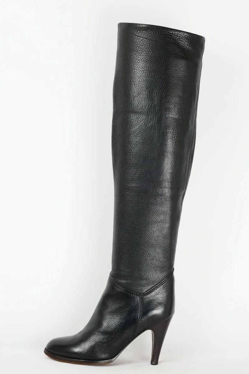 Hohe Stiefel Leder blau
