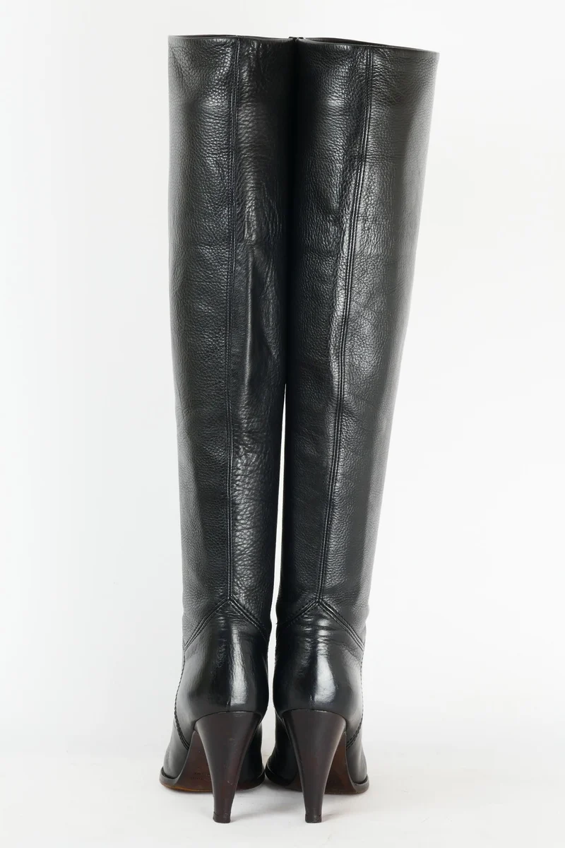 Hohe Stiefel Leder blau