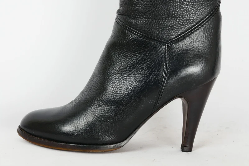 Hohe Stiefel Leder blau