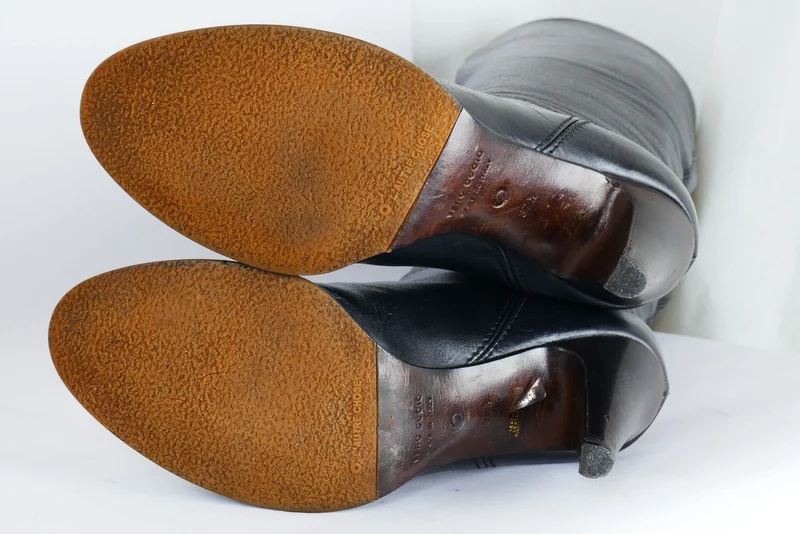 Hohe Stiefel Leder blau