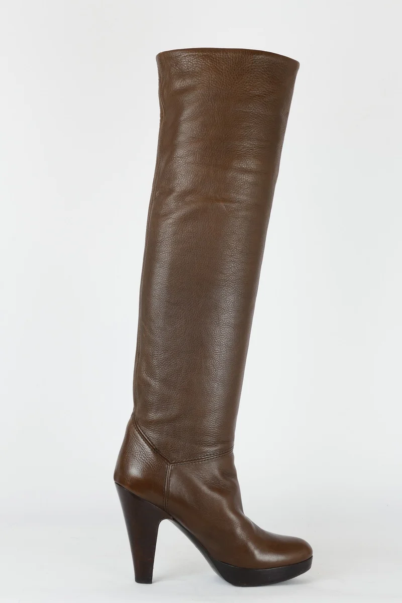 Hohe Stiefel Leder dunkelbraun