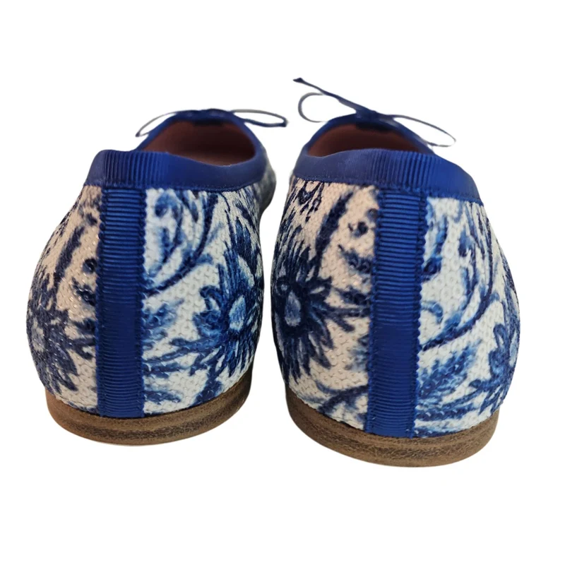 Pretty Ballerina, Royalblau Weiß gemustert mit Pailetten