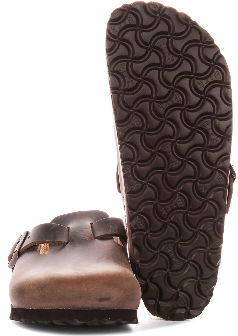 Birkenstock Boston Bs In Dark Brown | Narrow Fit