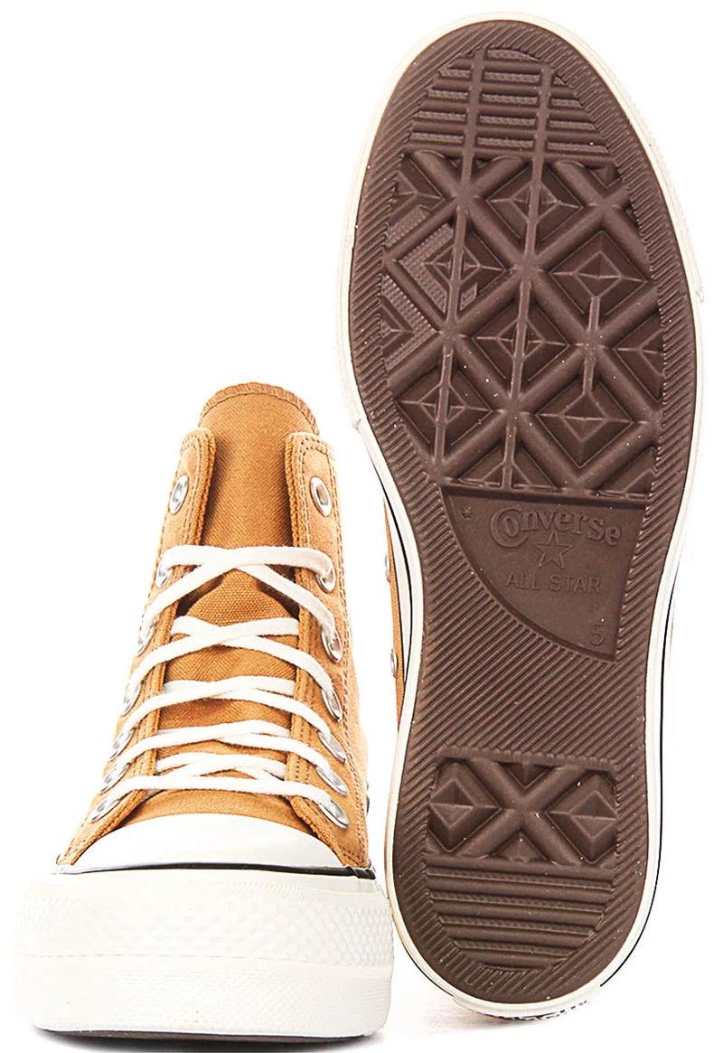 Converse Chuck Taylor All Star Lift A17614C In Brown Embroidered Flowers