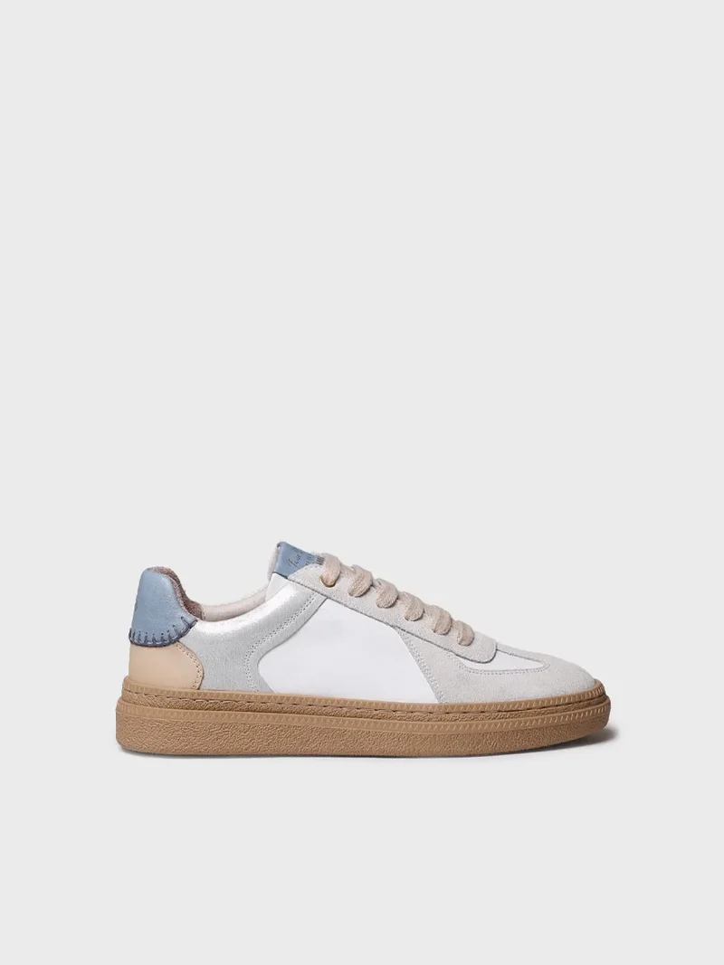 Zapatillas deportivas de mujer en serraje y piel | ATRIA