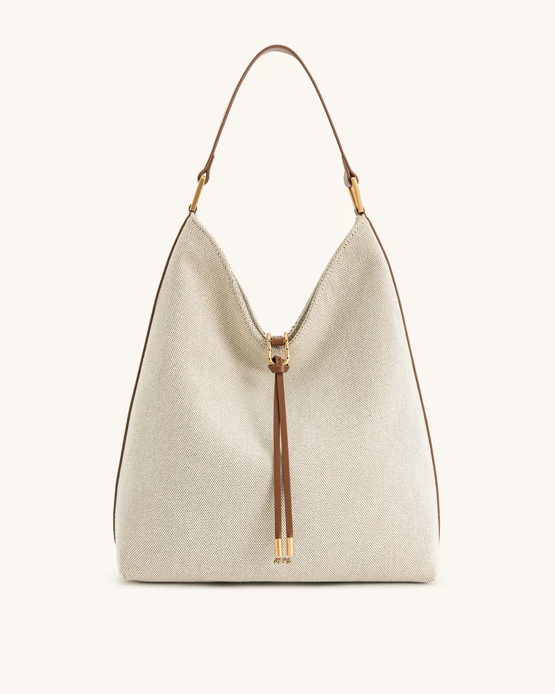 Aria Schultertasche – Braunes Canvas