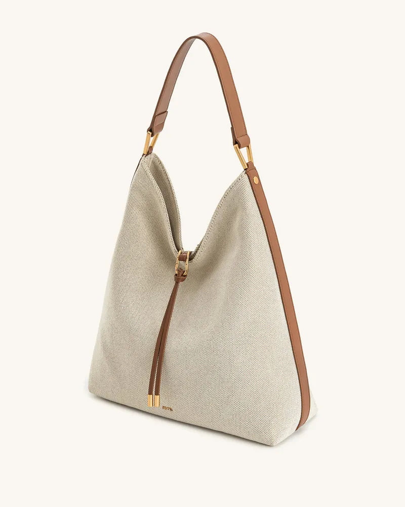 Aria Schultertasche – Braunes Canvas