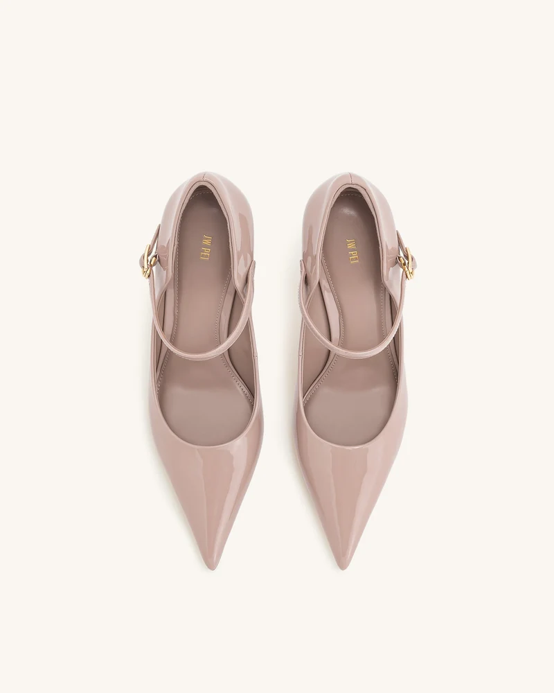 Thalina Lackleder-Pumps – Altrosa