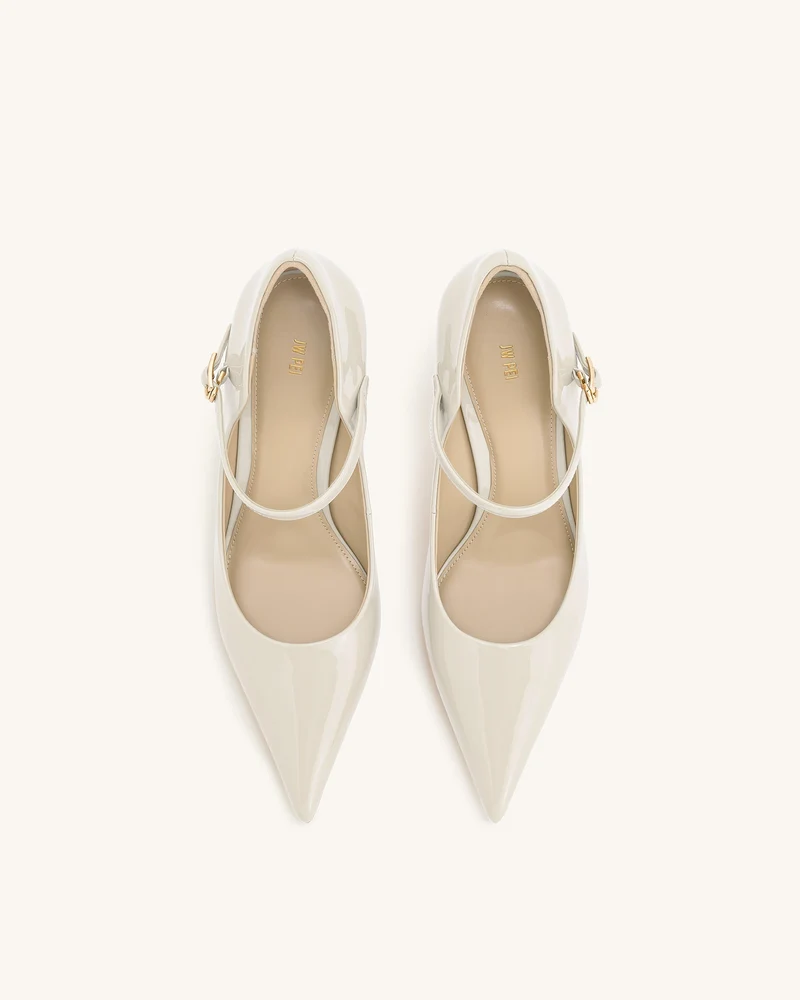 Thalina Lackleder-Pumps – Beige