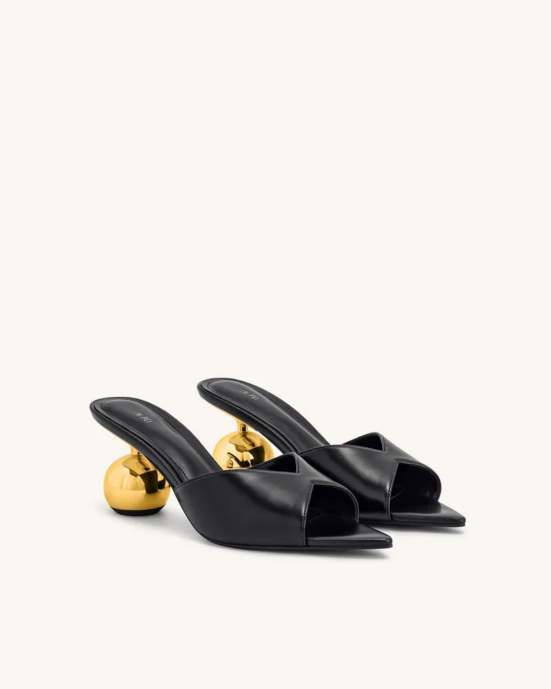 Ellie Mules mit Kugelabsatz – Schwarz
