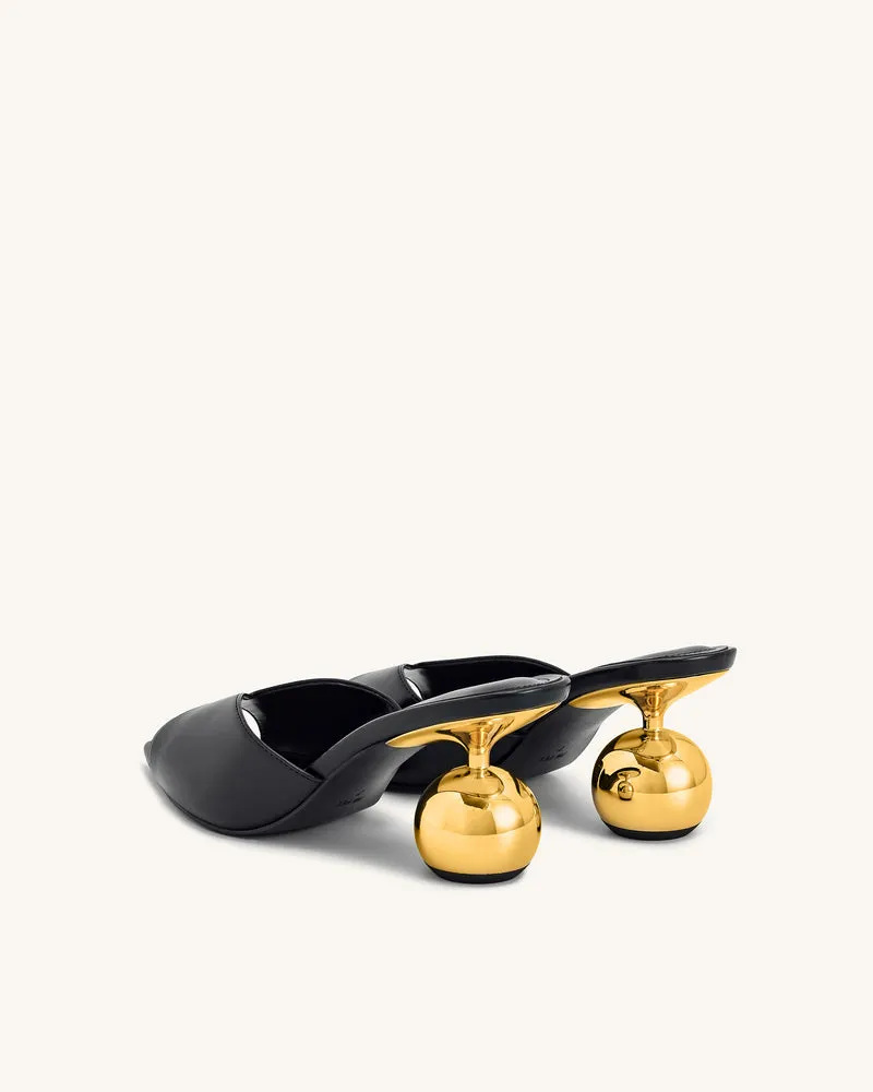Ellie Mules mit Kugelabsatz – Schwarz