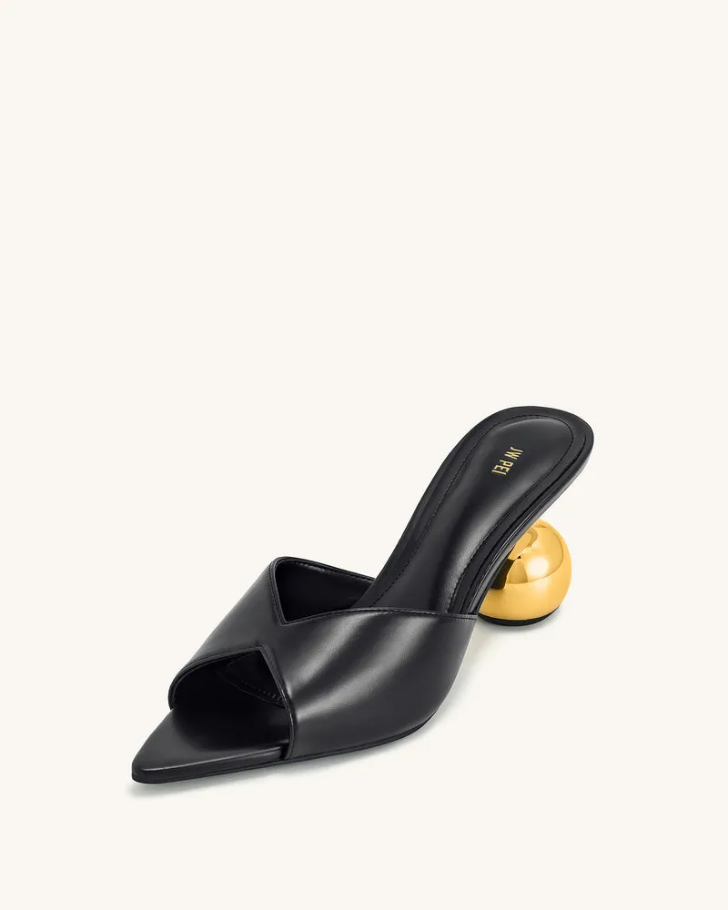 Ellie Mules mit Kugelabsatz – Schwarz