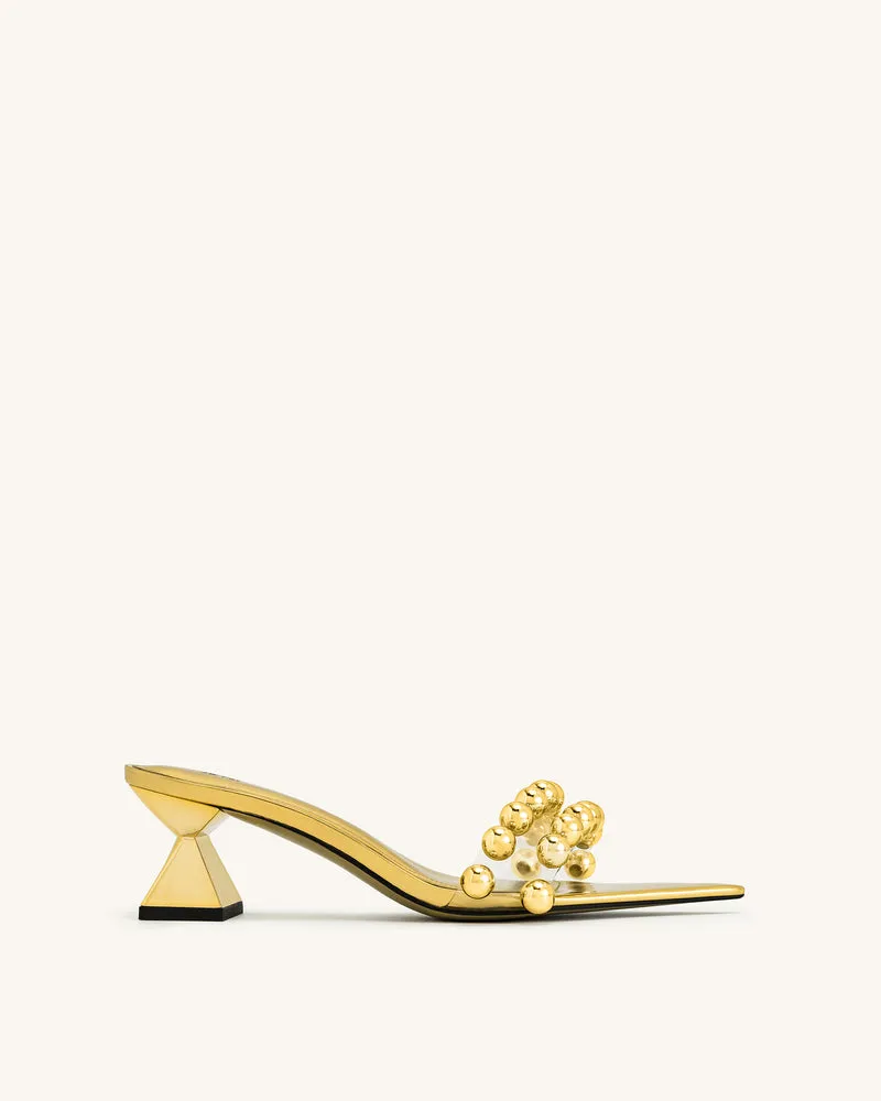 Gianna Mules mit Perlenriemen – Gold