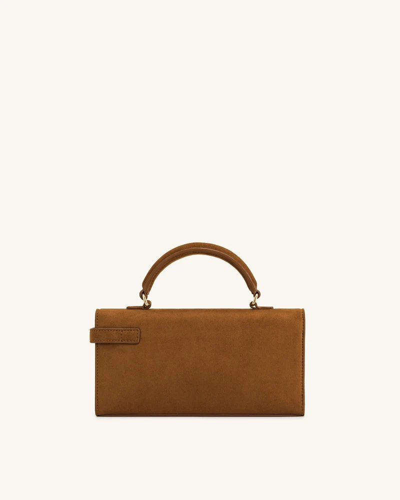 Keyla Handtasche aus Kunstveloursleder mit Griff – Braun