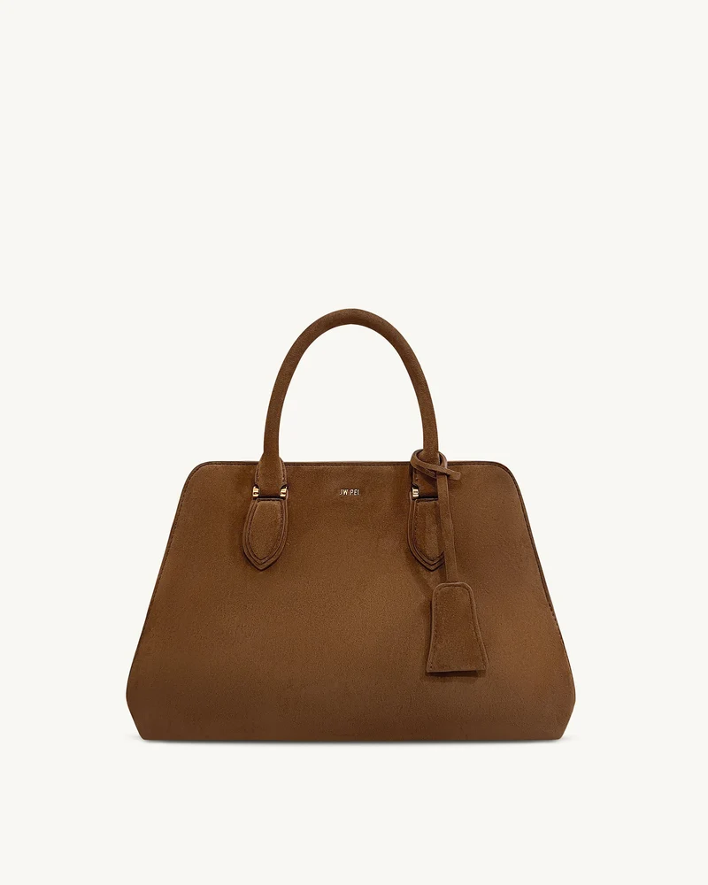Lara Kunstwildleder Shopper - Braun