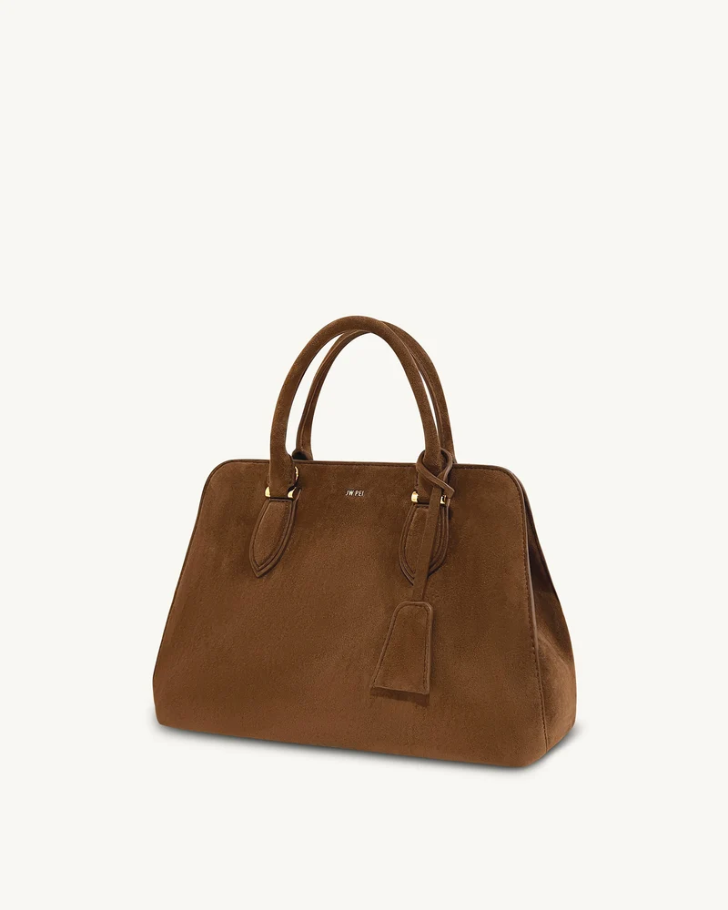 Lara Kunstwildleder Shopper - Braun