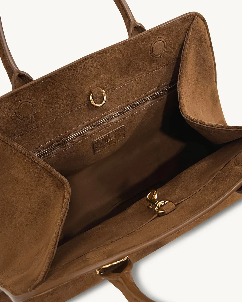 Lara Kunstwildleder Shopper - Braun