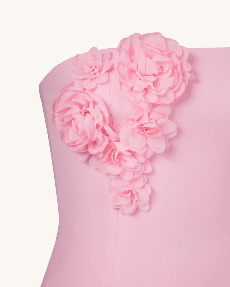 Petal Perfection Cocktailkleid – Rosa