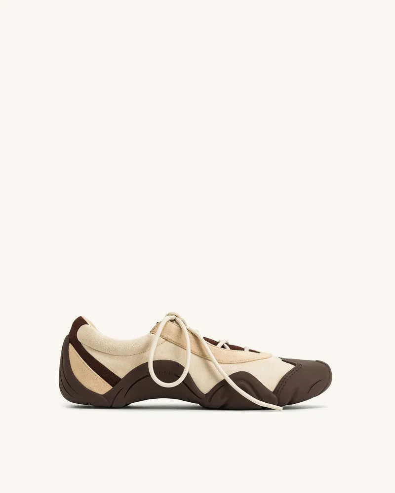 Caitlin Ballerina-Sneaker zum Schnüren – Hellbraun