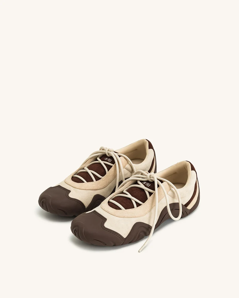 Caitlin Ballerina-Sneaker zum Schnüren – Hellbraun