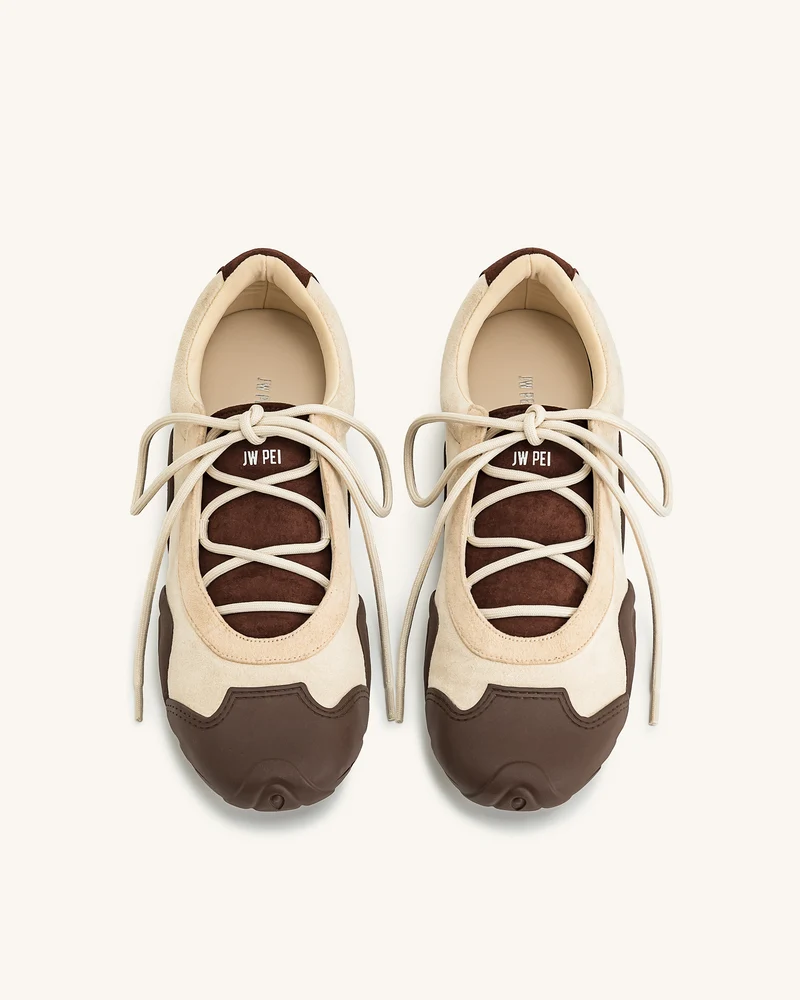 Caitlin Ballerina-Sneaker zum Schnüren – Hellbraun