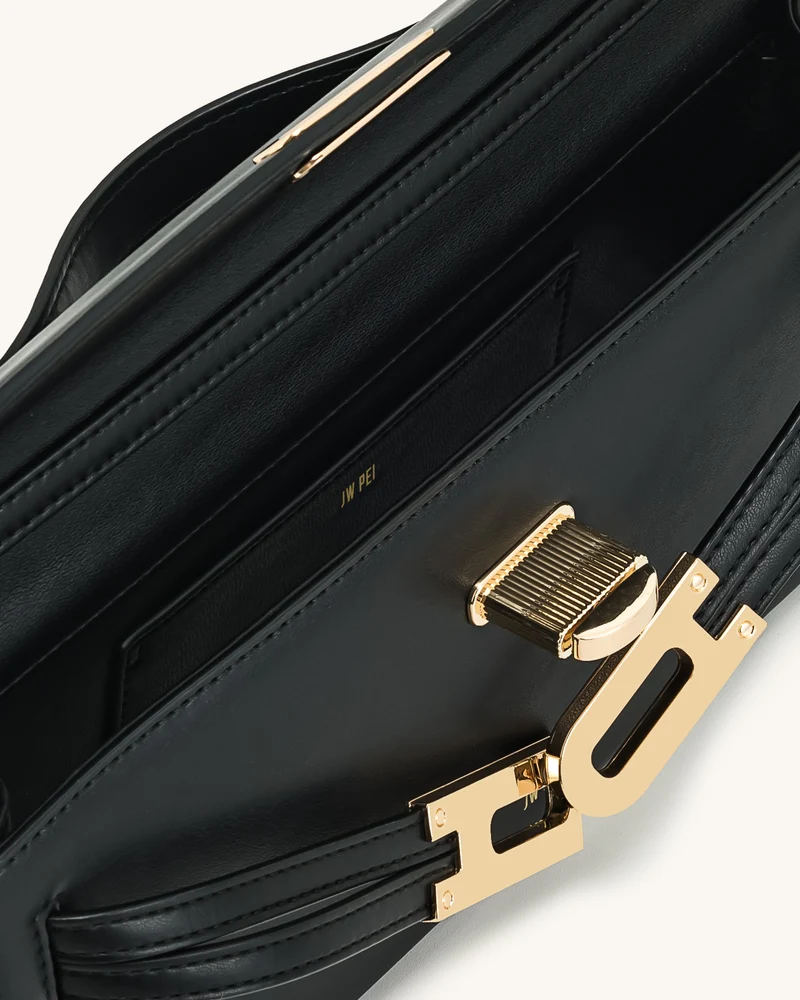 Bria Strukturierte Tasche mit oberem Griff – Schwarz