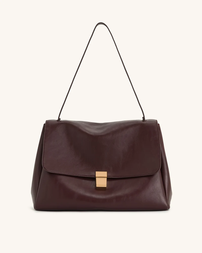 Hilary Schultertasche – Dunkles Burgunderrot