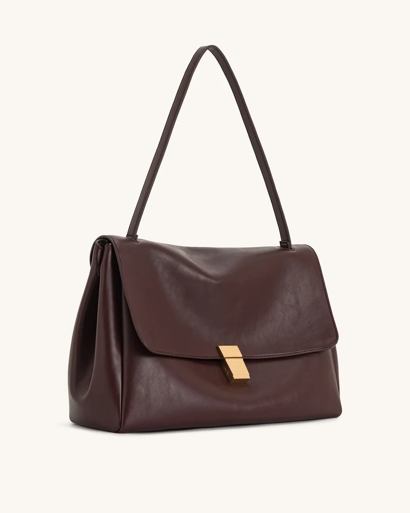 Hilary Schultertasche – Dunkles Burgunderrot